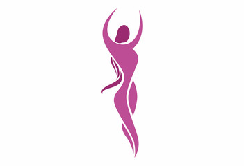 Obraz na płótnie Canvas abstract purple shape of beautiful woman logo