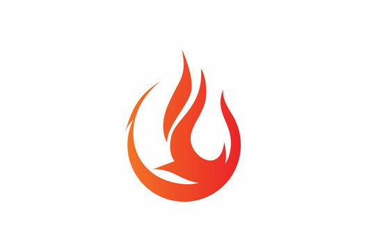 Flame fuel oil abstract logo