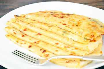Tortilla with Cheese, Khachapuri. Georgian Traditional National 