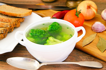 Broccoli and Carrots Soup. Diet Fitness Nutrition