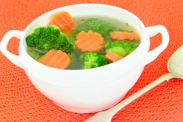 Broccoli and Carrots Soup. Diet Fitness Nutrition