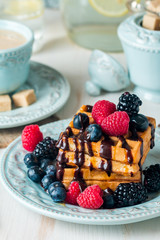 Fresh homemade brussels waffles