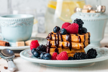 Fresh homemade brussels waffles
