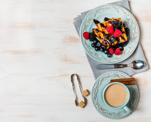 Fresh homemade brussels waffles