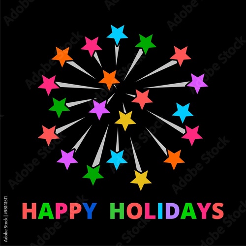 "Happy holidays fireworks" Imagens e vetores de stock Royalty Free no