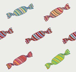 Multi-colored candy on isolated background.