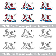 Visual game. Find hidden couple of Skates