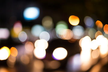 bokeh city lights on street