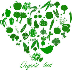 Set different organic food