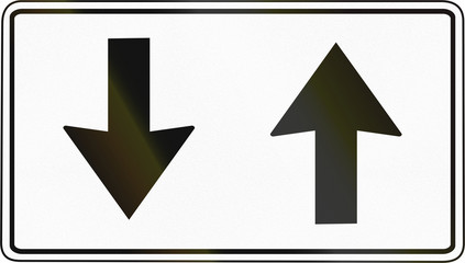 Slovenian road sign - Two-way bike path