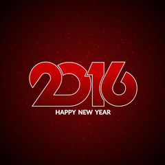 Red color happy new year 2016 background