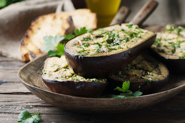 Traditional sardinian dish eggplant 