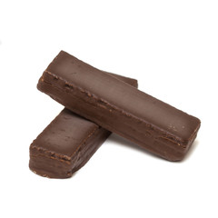 chocolate waffle bar isolated on white background