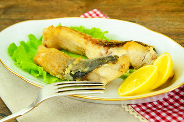 Healthy and Diet Food: Fried Fish Carp.