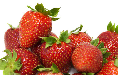 fresh strawberries on white background