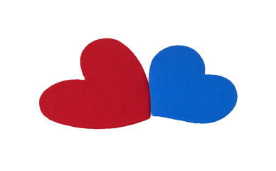 Colorful love shape isolated white background. Family and loving concept..