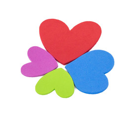Obraz premium Colorful love shape isolated white background. Family and loving concept..