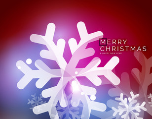 Vector Merry Christmas abstract background, snowflakes in the air