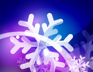 Vector Merry Christmas abstract background, snowflakes in the air