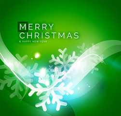 Vector Merry Christmas abstract background, snowflakes in the air