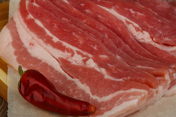 Raw bacon
