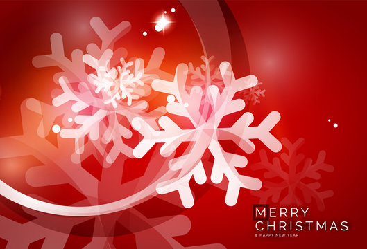 Red Christmas snowflakes abstract background