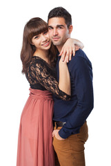 Happy young couple isolated