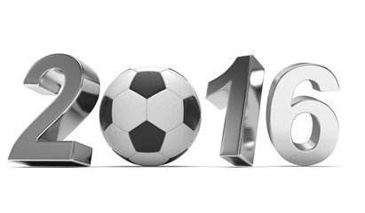 Obraz premium New Year 2016 and soccer ball