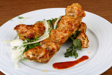 Grilled kebab meat