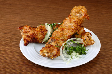 Grilled kebab meat