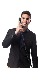 Fototapeta premium man talking on telephone