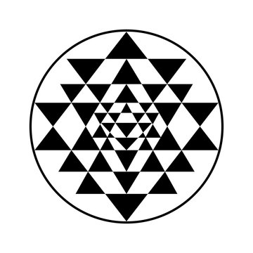 Sacred geometry and alchemy symbol Sri Yantra
