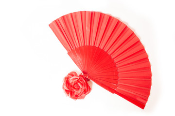 A red fan