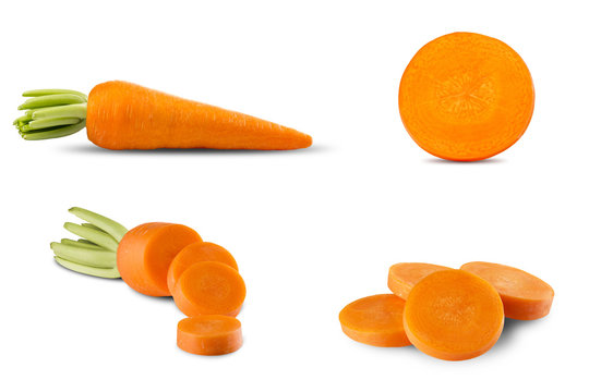 Fresh Carrot Set On White Background