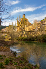 Fototapeta premium Jucar river crossing the city of Cuenca, Spain