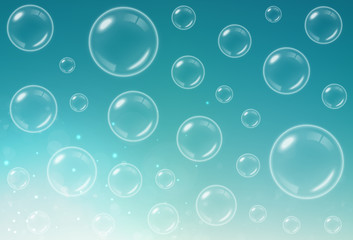 Soap Bubbles background. Vector illustration