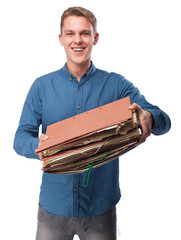 happy young-man with files