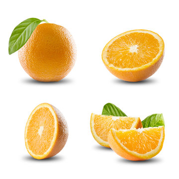 Orange Set on White Background