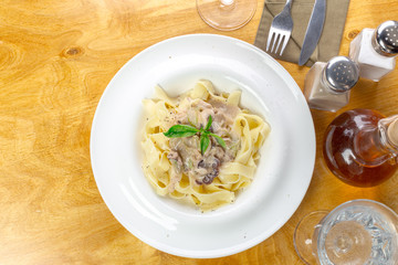 Seafood spaghetti marinara pasta