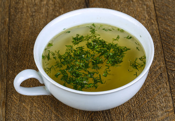 Broth with dill
