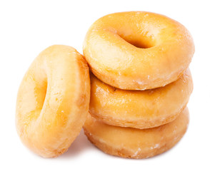 pile of donuts isolated on a white background