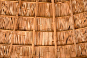 Close up of bamboo shingle roof