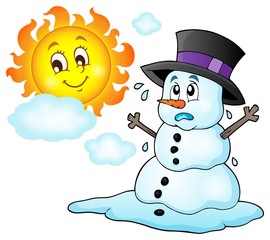 Melting snowman theme image 1
