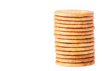 tower of biscuits isolated on a white background