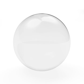 Glass transparent sphere isolated on a white background