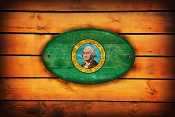 A wooden Washington flag.