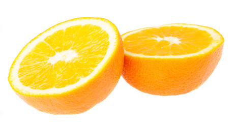sliced orange isolated on a white background