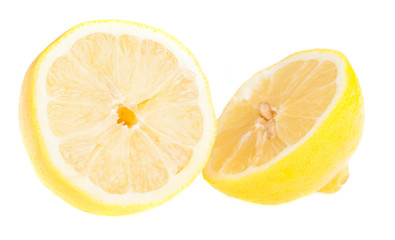 sliced lemon isolated on a white background