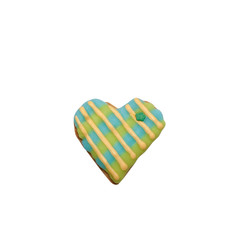 Homemade gingerbread cookie with colored frosting isolated on a