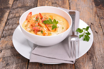 shrimp with curry and coconut sauce